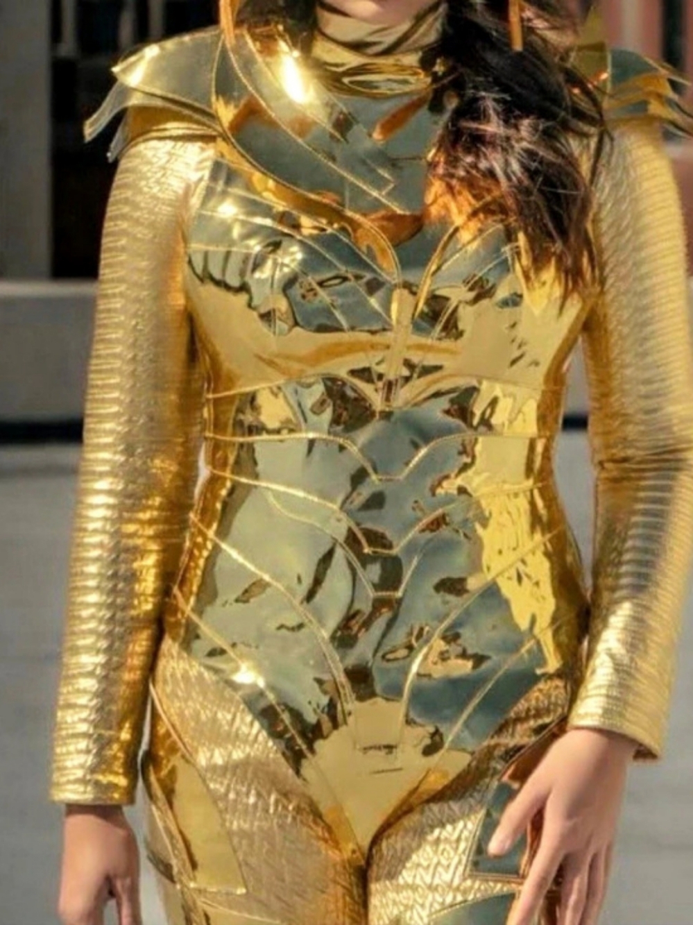 DC Comics Wonder Woman 1984 Golden Eagle Armor Costume Jumpsuit Gold SMALL